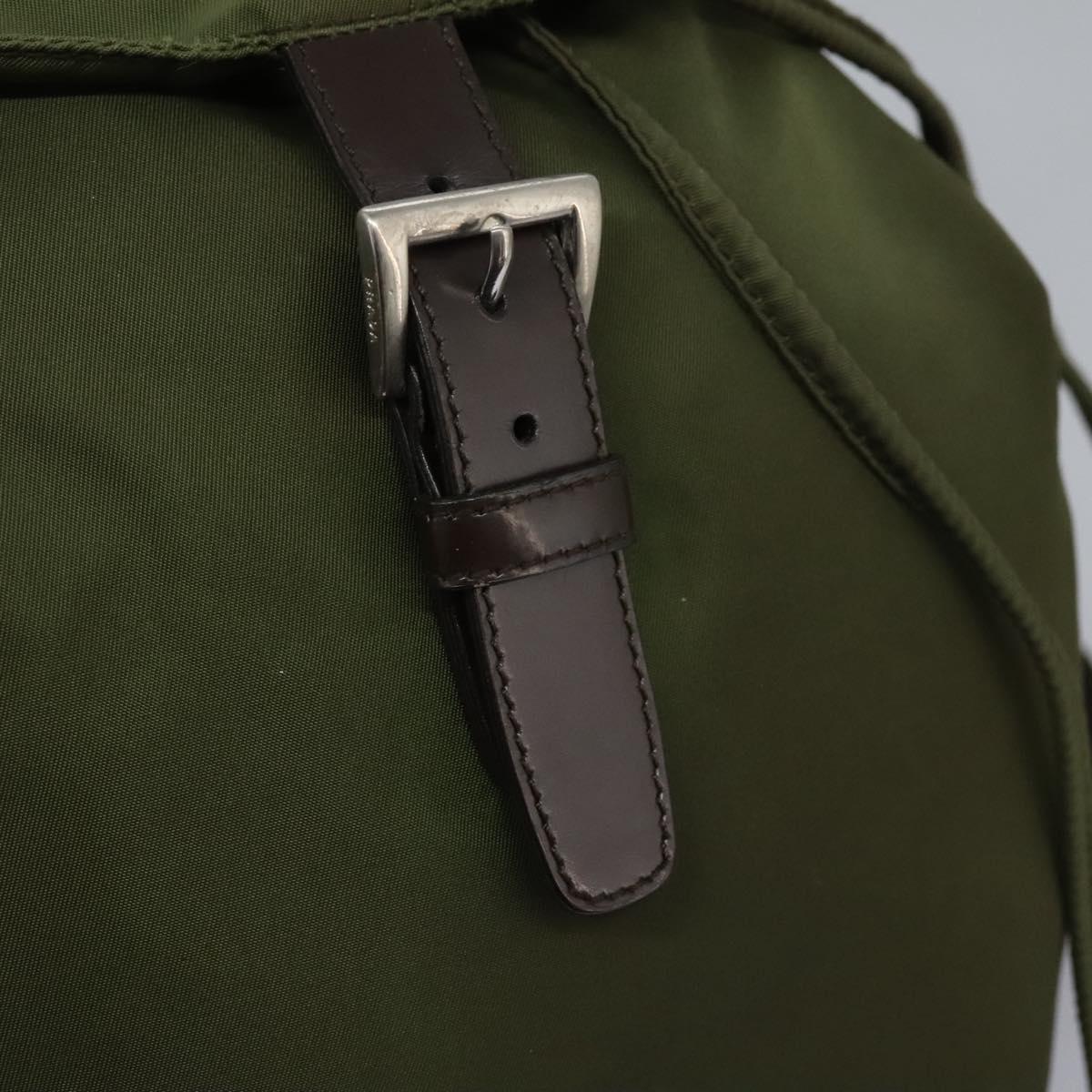 Prada Re-Nylon Khaki Synthetic Backpack Bag (Pre-Owned)