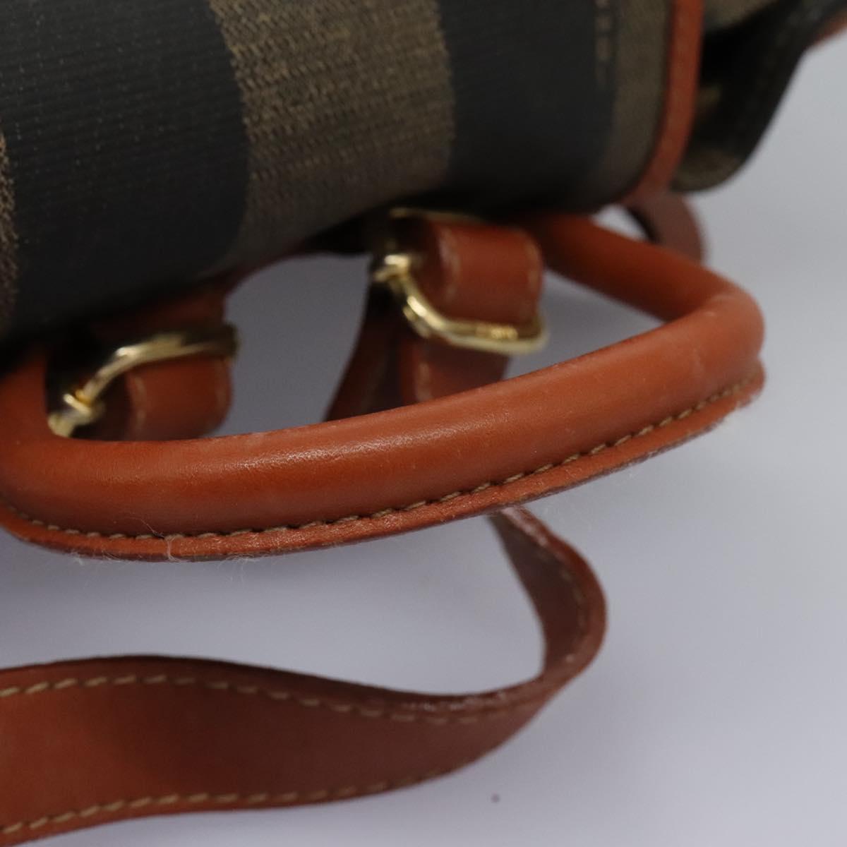 Fendi Pequin Brown Canvas Backpack Bag (Pre-Owned)