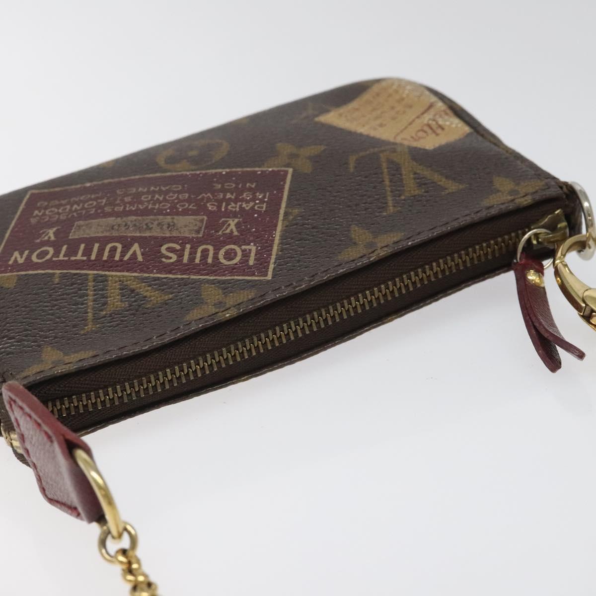 Louis Vuitton Mini Pochette Accessoires Brown Canvas Clutch Bag (Pre-Owned)