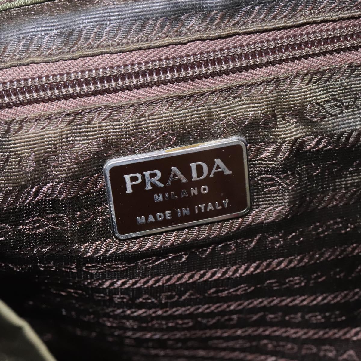 Prada Re-Nylon Khaki Synthetic Backpack Bag (Pre-Owned)