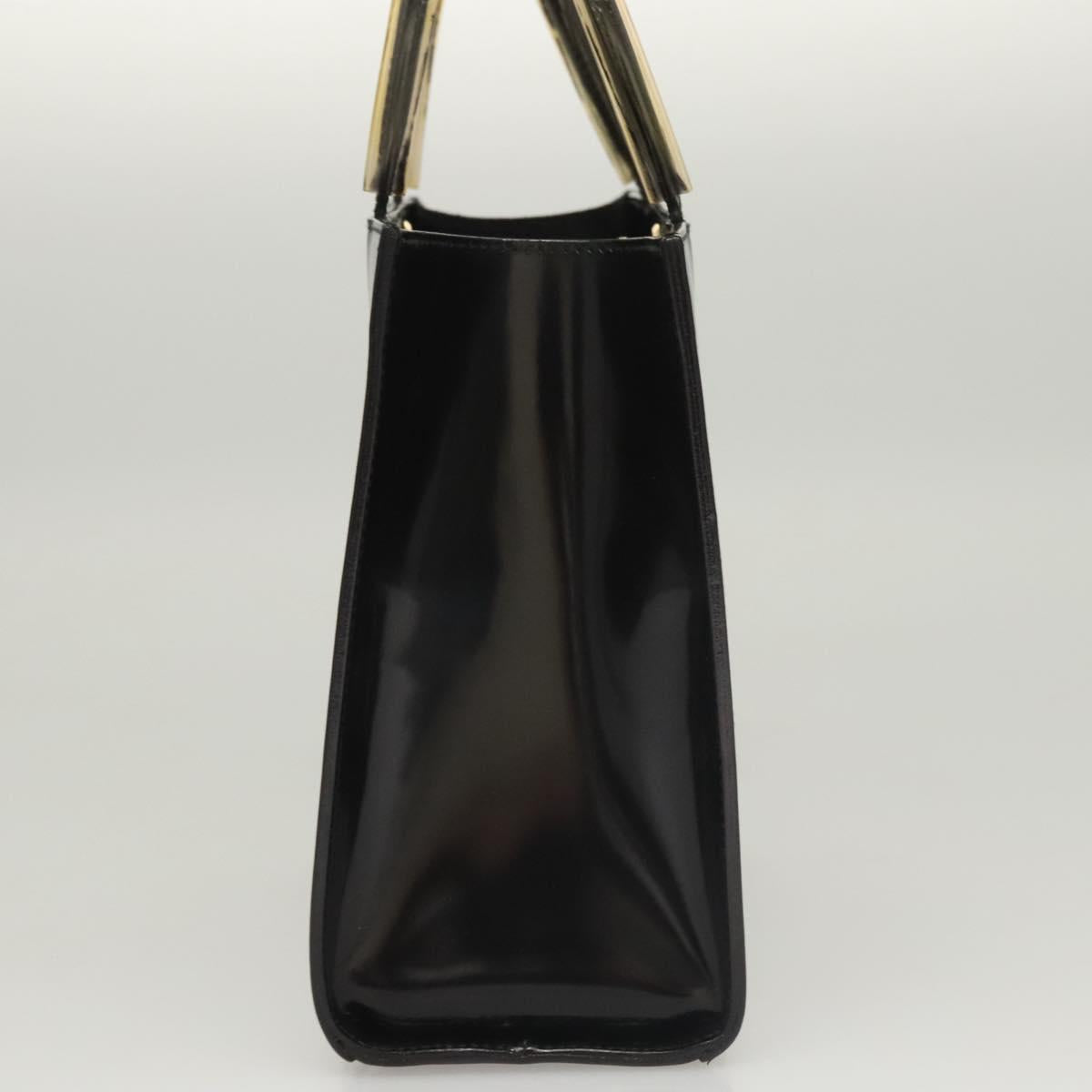 Salvatore Ferragamo Wanda Black Patent Leather Handbag (Pre-Owned)