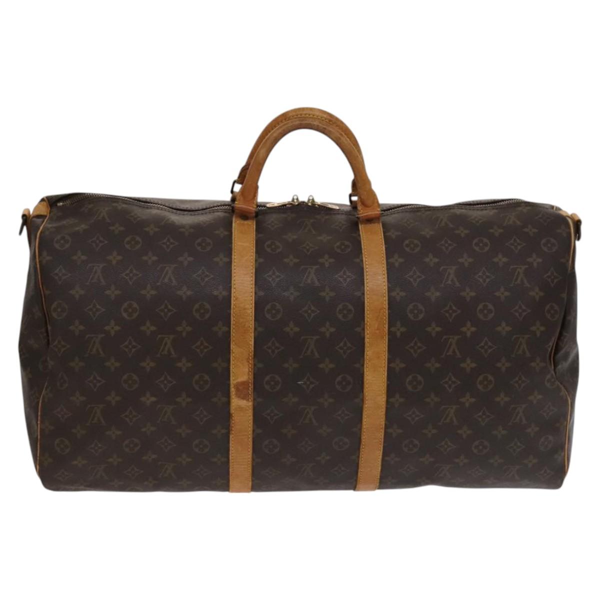 Louis Vuitton Keepall Bandoulière 60 Brown Canvas Travel Bag (Pre-Owned)