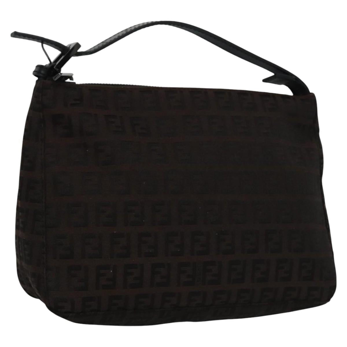 Fendi Zucchino Brown Canvas Clutch Bag (Pre-Owned)