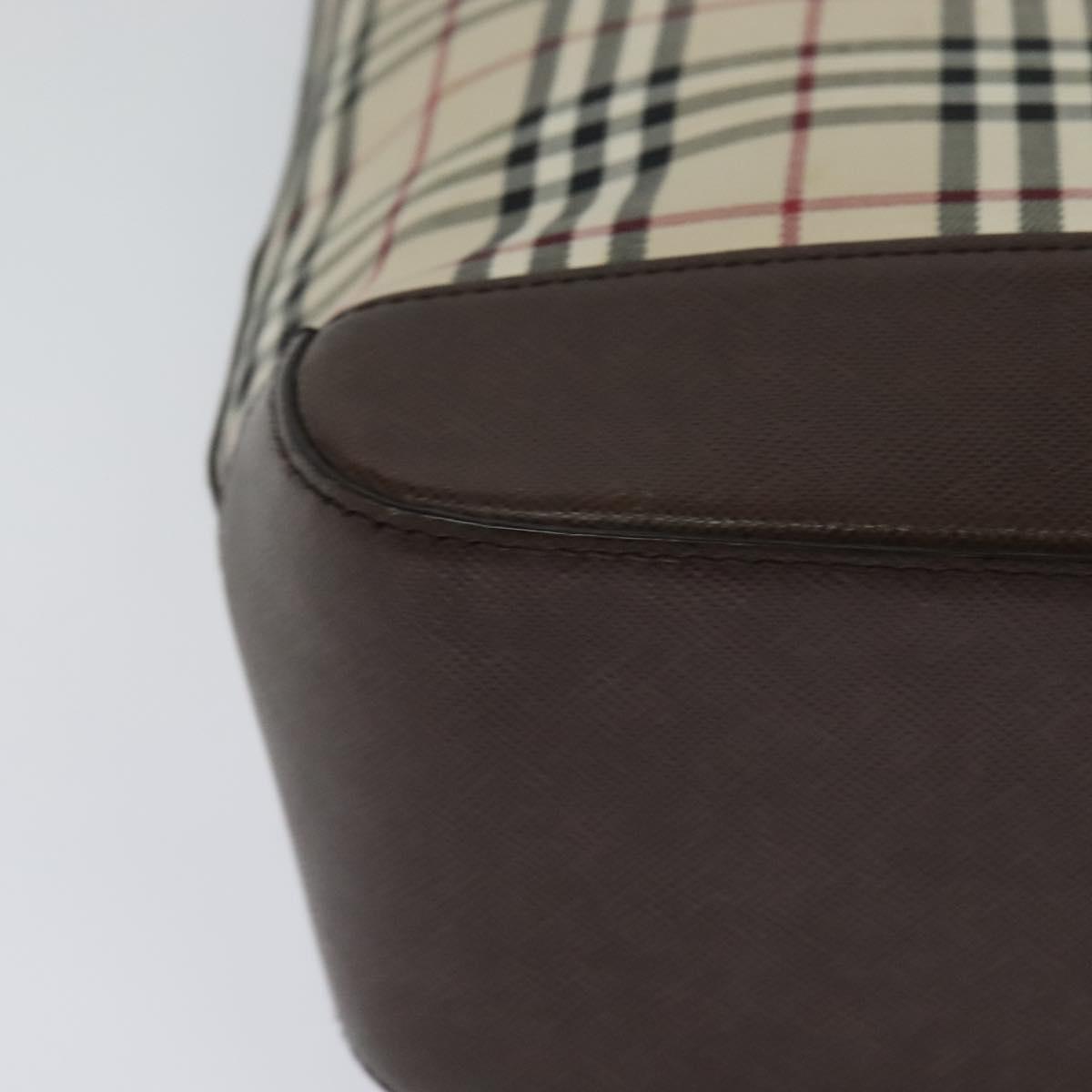 Burberry Nova Check Beige Canvas Shoulder Bag (Pre-Owned)