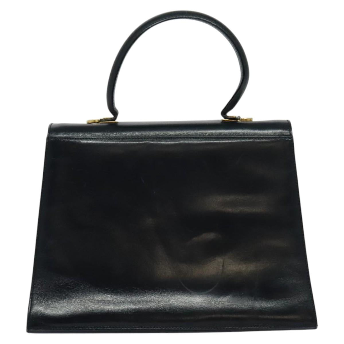 Salvatore Ferragamo Gancini Black Leather Handbag (Pre-Owned)