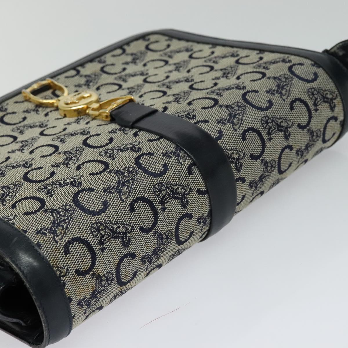 Céline Horse Carriage Navy Canvas Shoulder Bag (Pre-Owned)