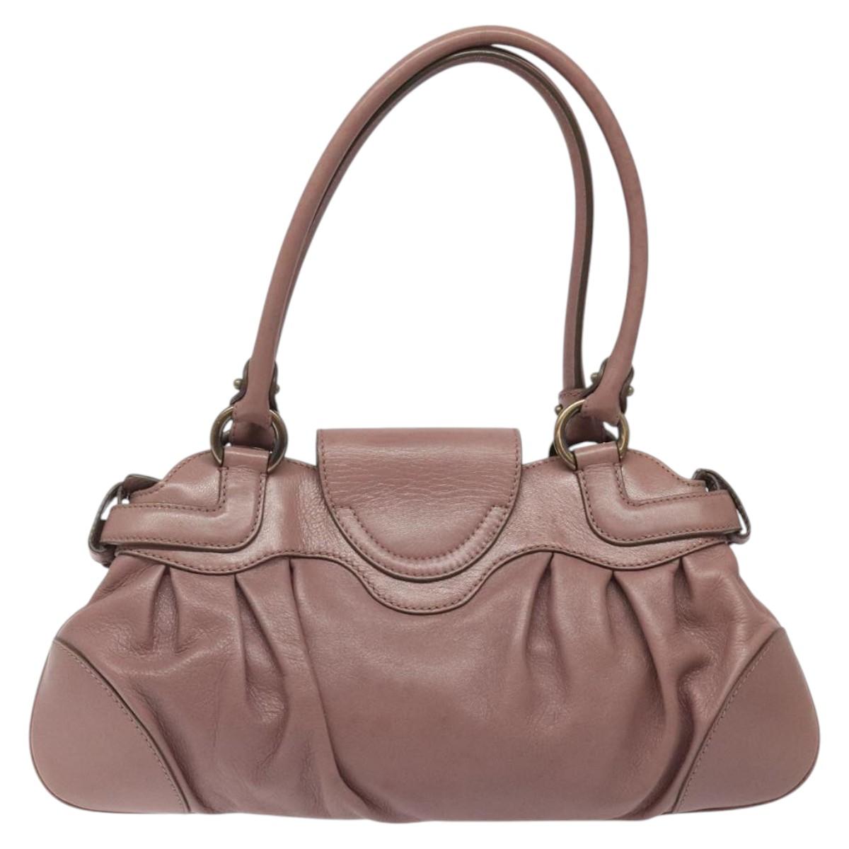 Salvatore Ferragamo Gancini Pink Leather Handbag (Pre-Owned)