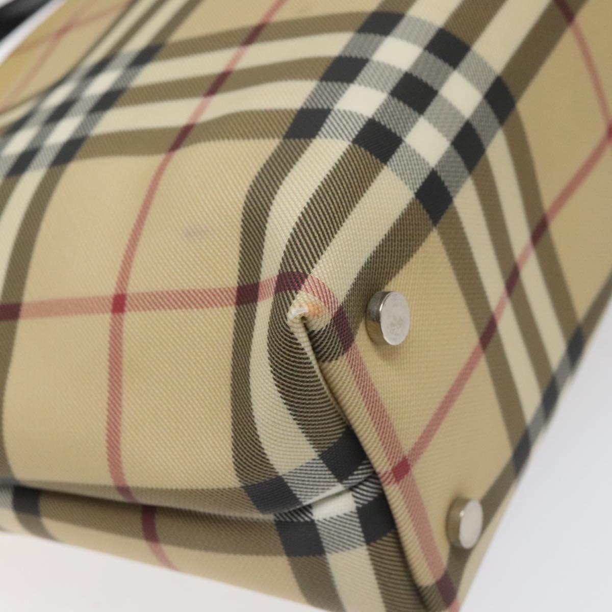 Burberry Nova Check Beige Canvas Handbag (Pre-Owned)