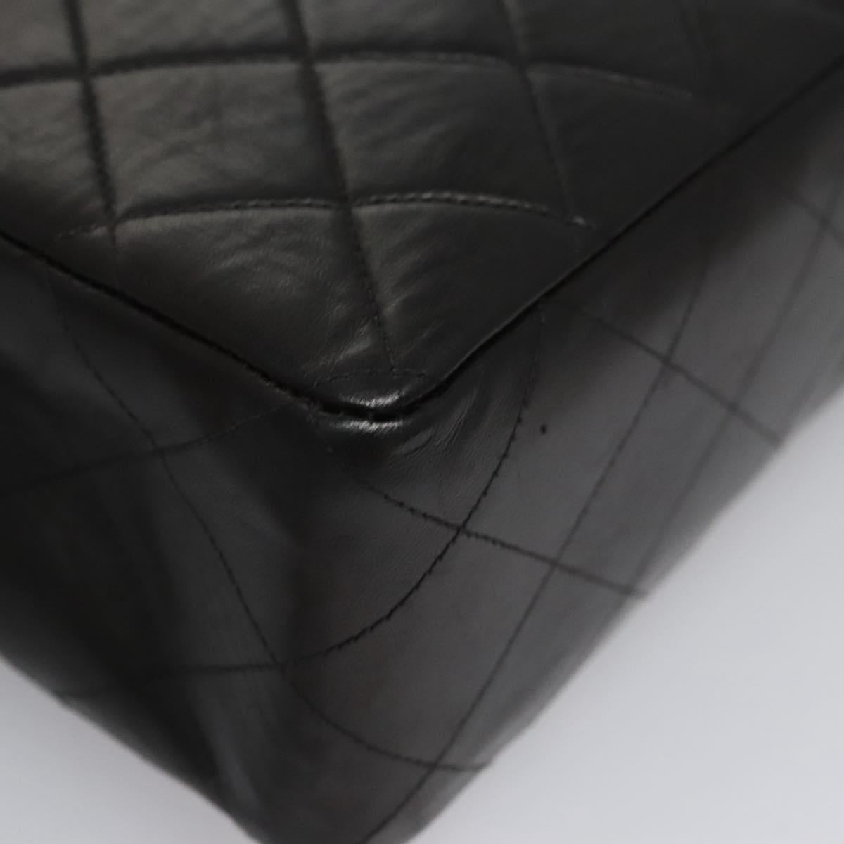 Chanel Single Flap Black Leather Backpack Bag (Pre-Owned)