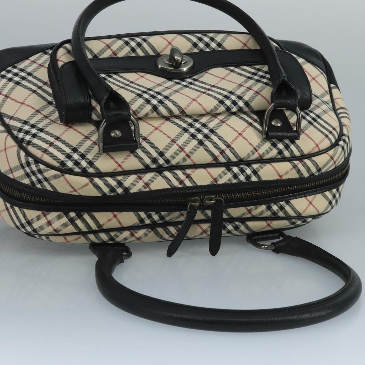 Burberry Nova Check Beige Canvas Shoulder Bag (Pre-Owned)