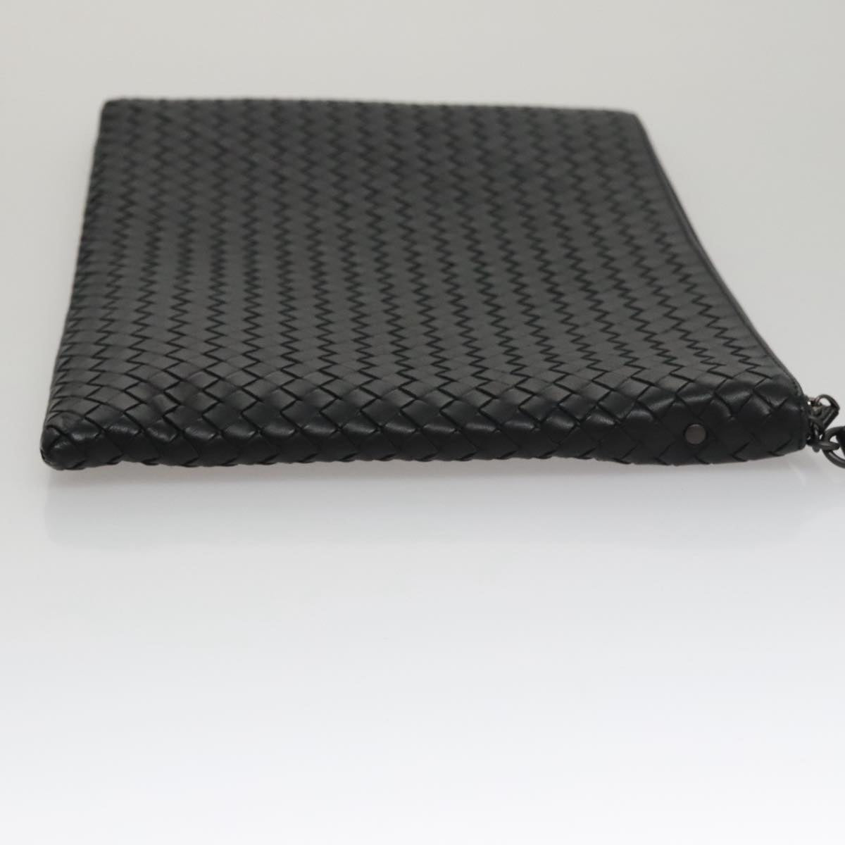 Bottega Veneta Veneta Black Leather Clutch Bag (Pre-Owned)