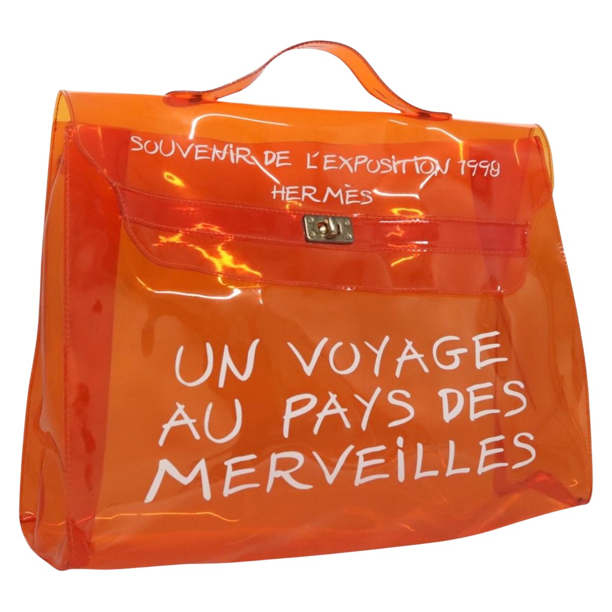Hermès Orange Vinyl Handbag (Pre-Owned)
