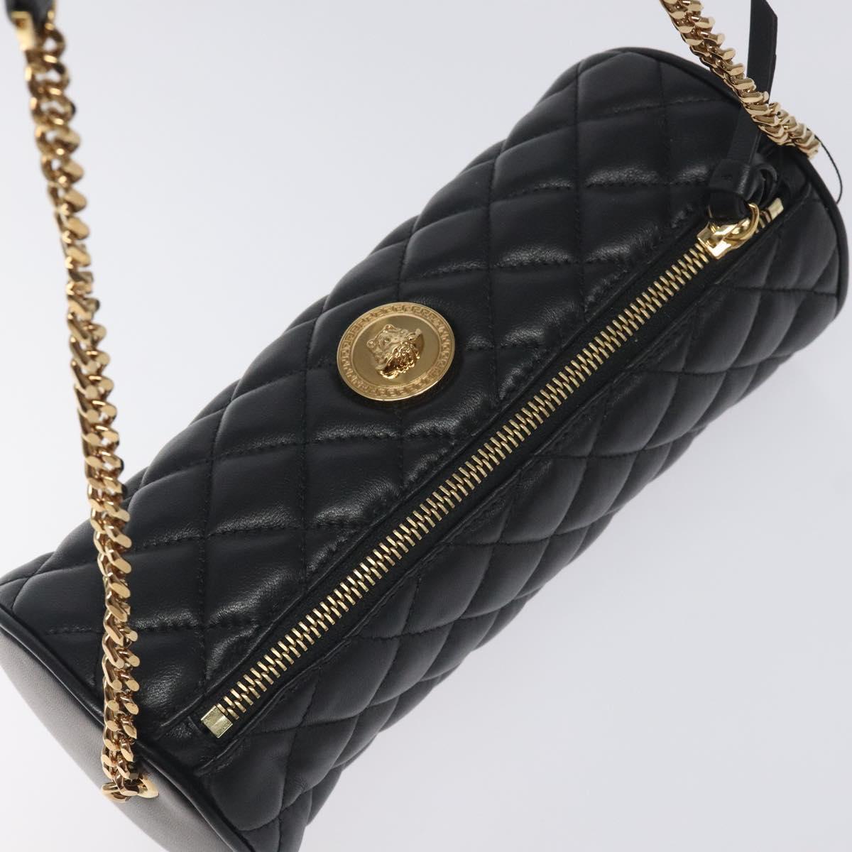Versace Medusa Black Leather Shoulder Bag (Pre-Owned)