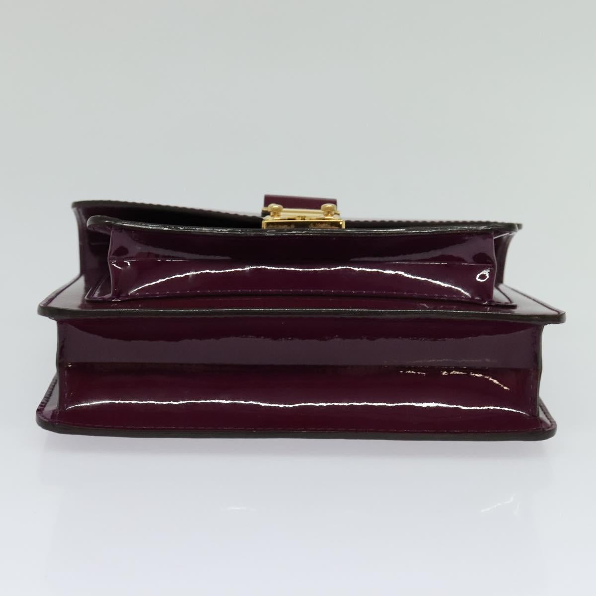 Louis Vuitton Monceau Burgundy Patent Leather Handbag (Pre-Owned)