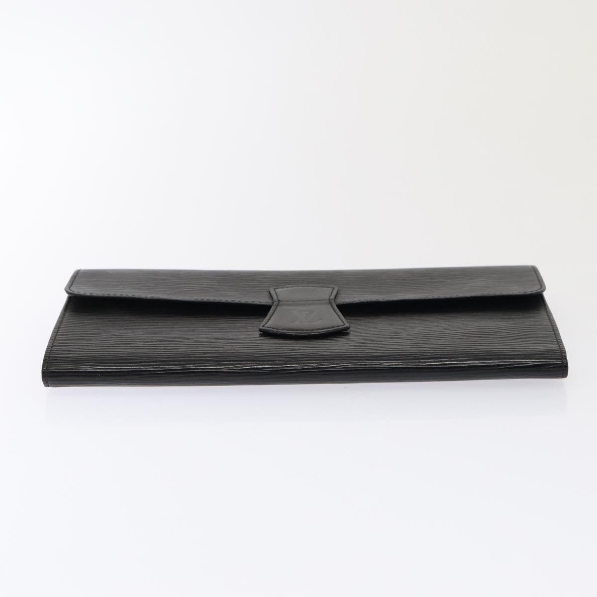 Louis Vuitton Rouleau Black Leather Clutch Bag (Pre-Owned)