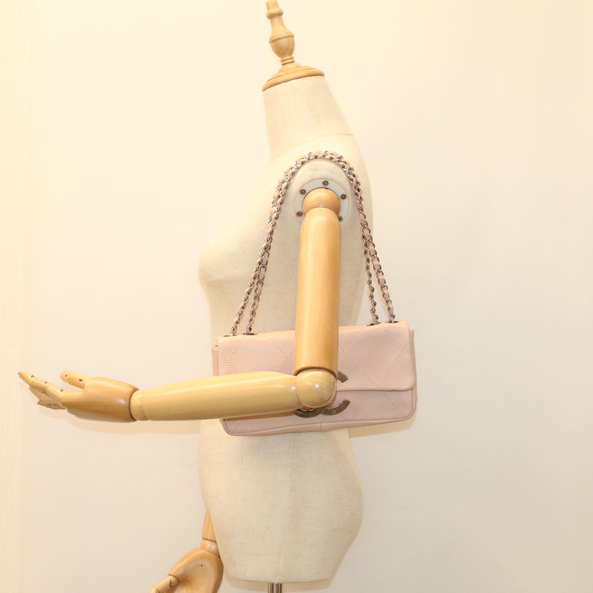 Chanel Cc Pink Leather Shoulder Bag (Pre-Owned)