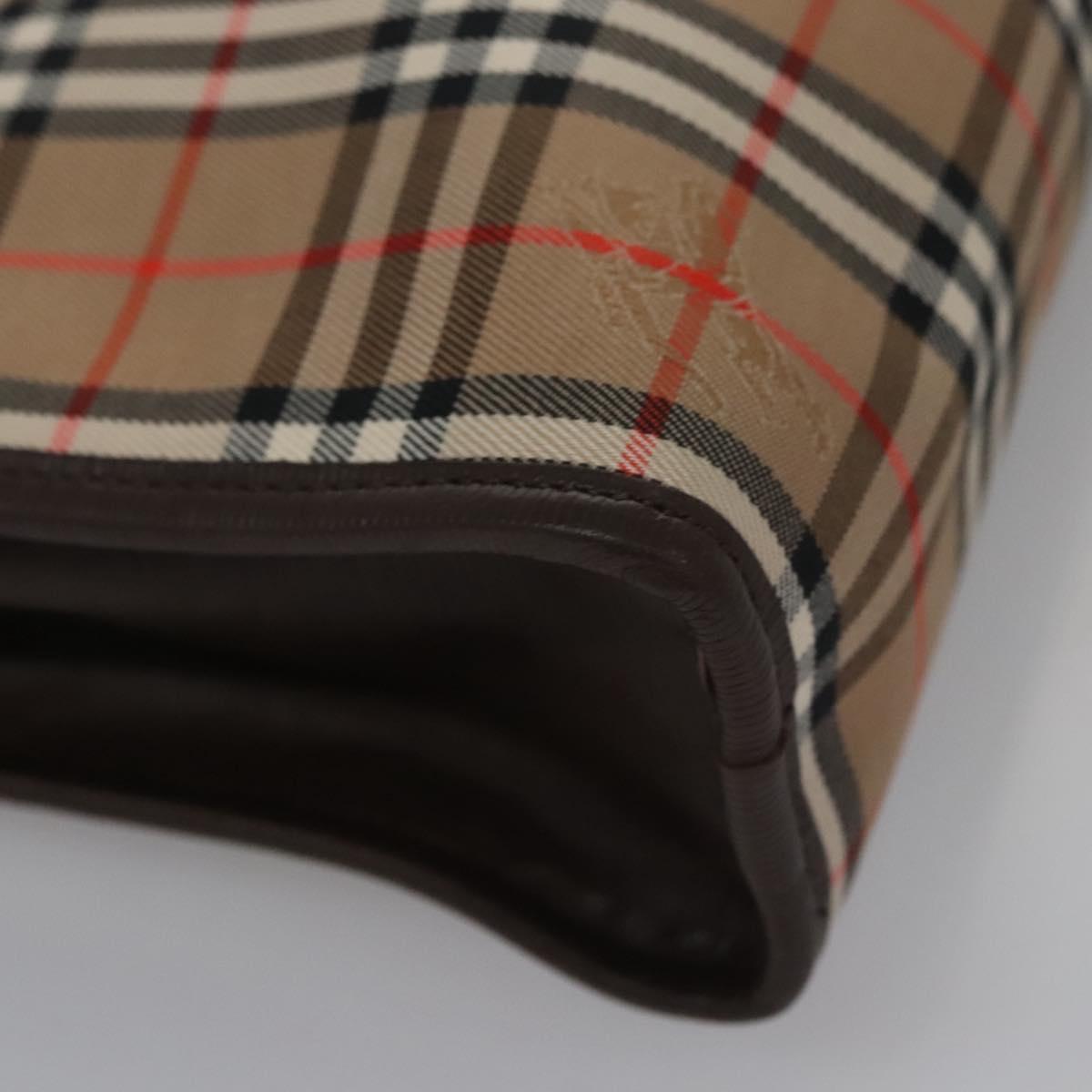Burberry Nova Check Beige Canvas Clutch Bag (Pre-Owned)