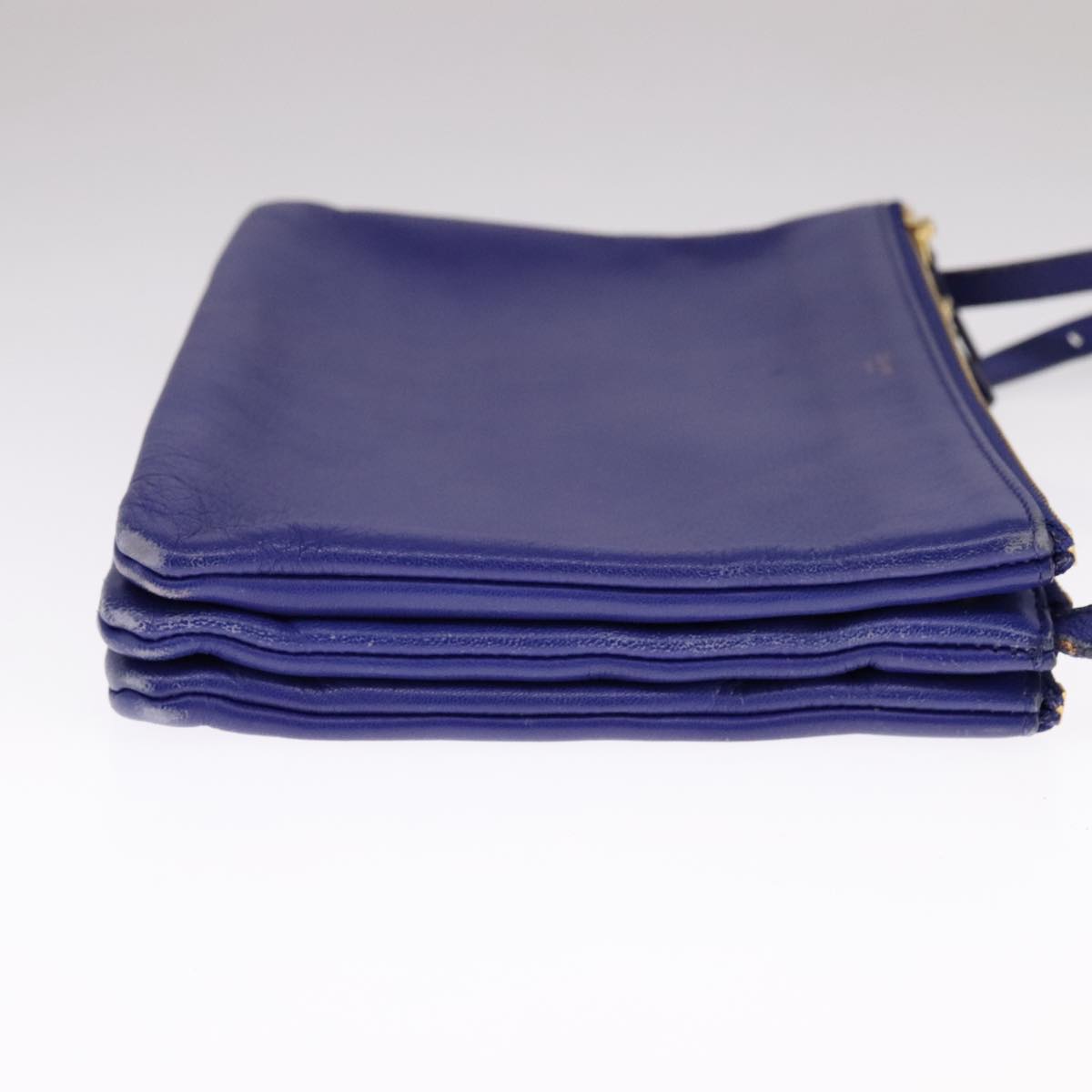 Céline Trio Blue Leather Shoulder Bag (Pre-Owned)