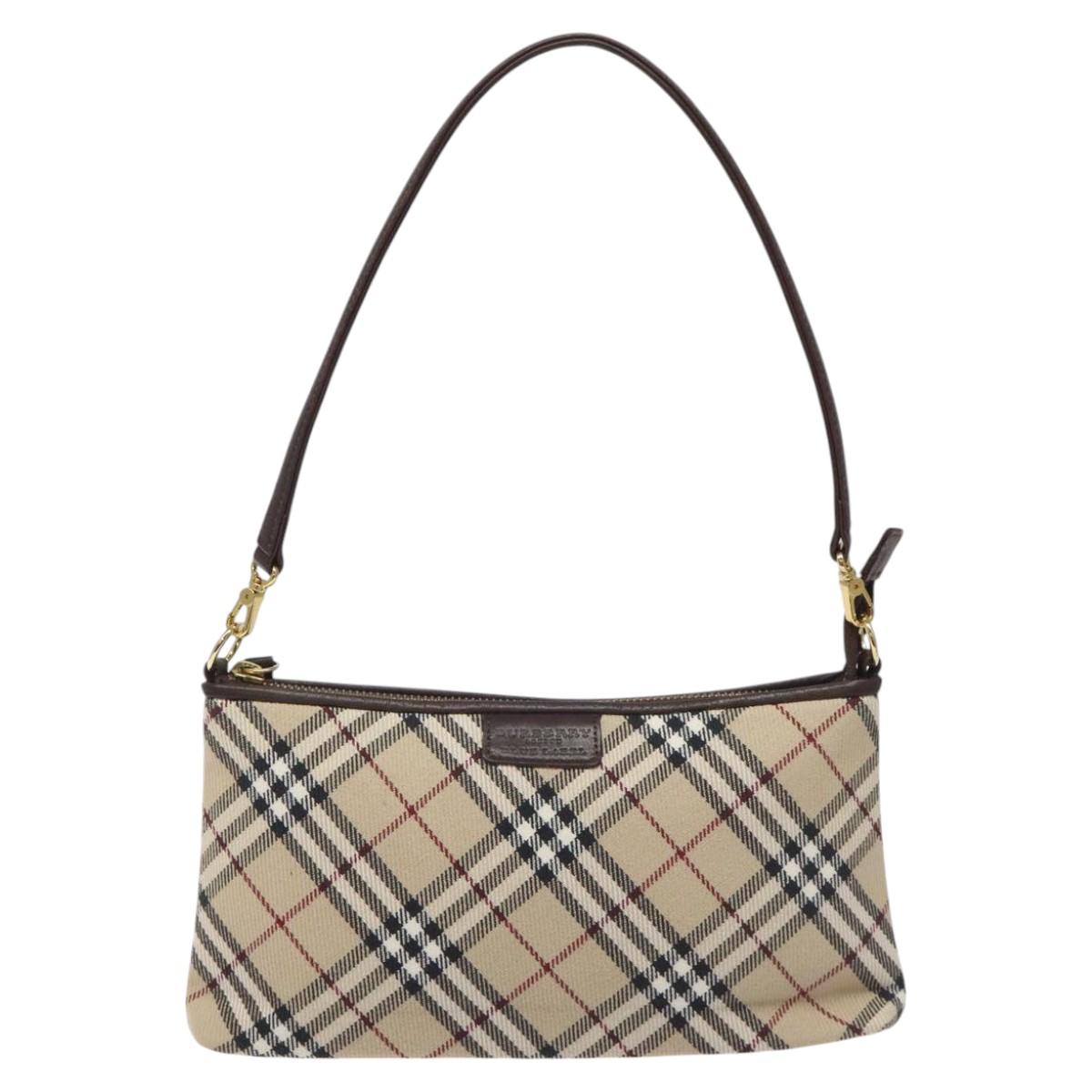 Burberry Nova Check Beige Canvas Clutch Bag (Pre-Owned)