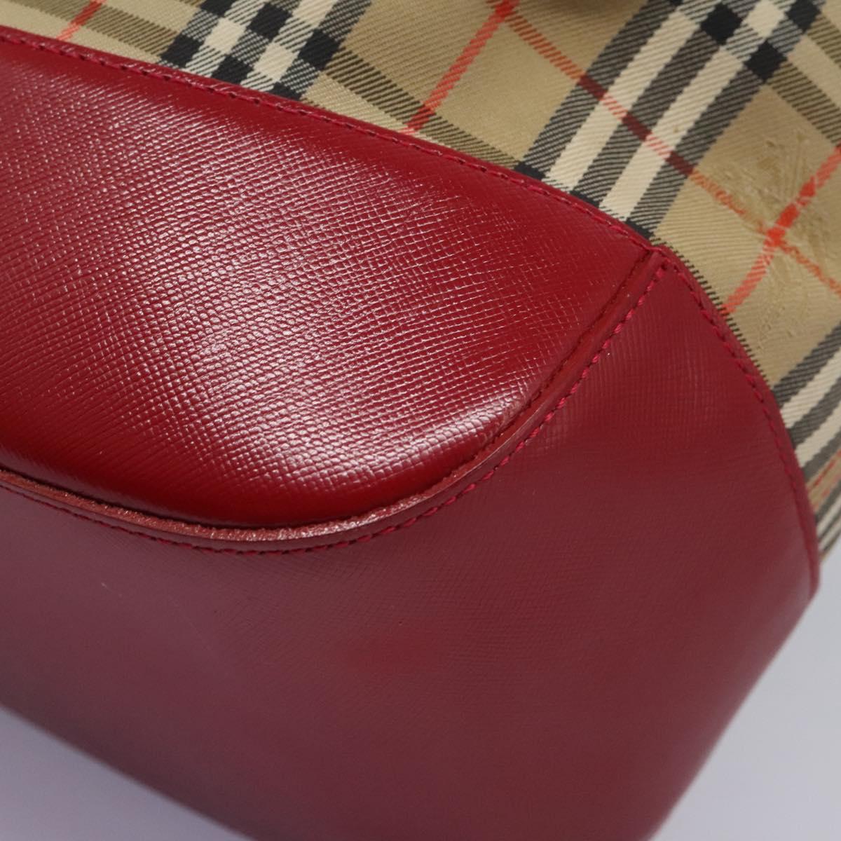 Burberry Nova Check Beige Canvas Shoulder Bag (Pre-Owned)