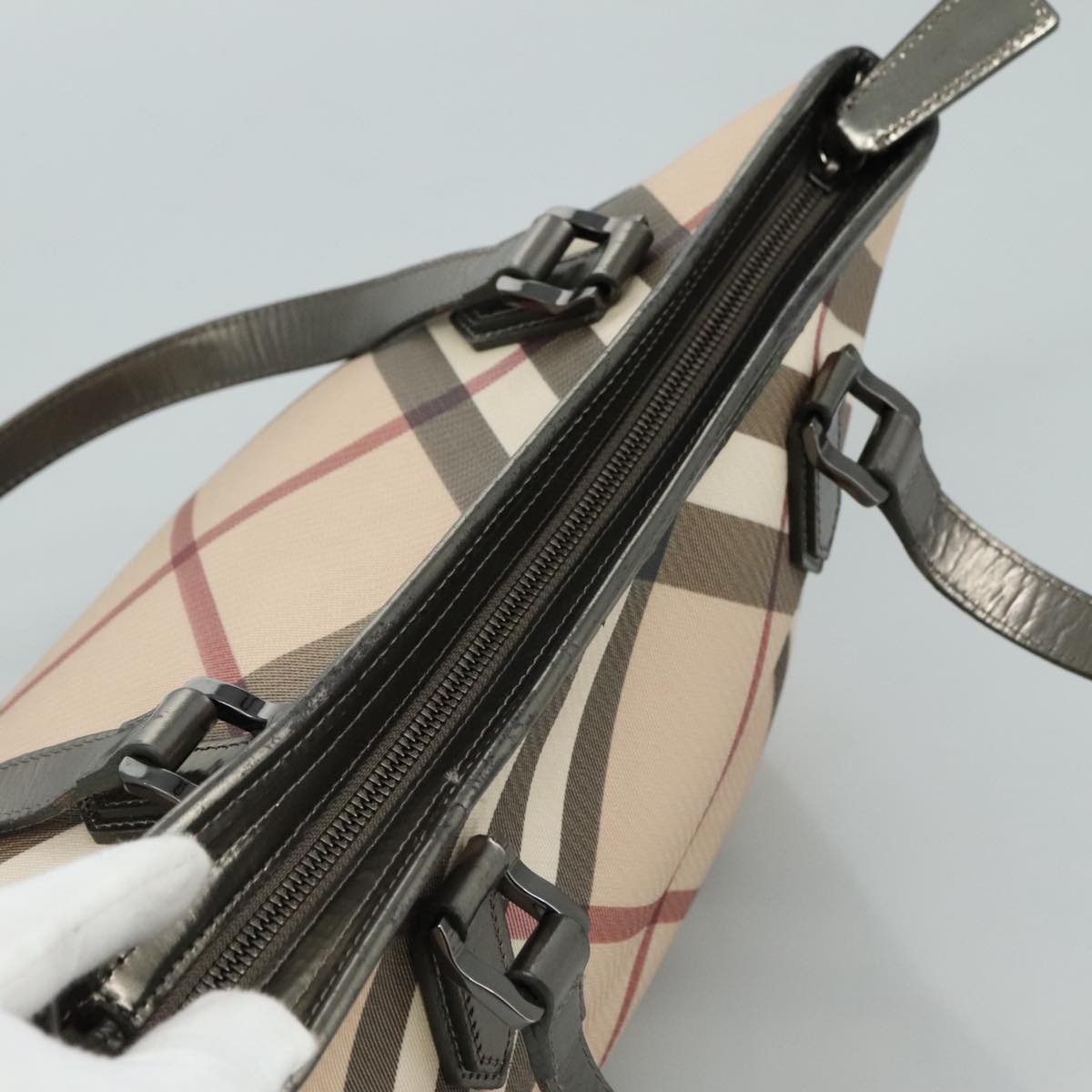 Burberry Nova Check Beige Canvas Tote Bag (Pre-Owned)