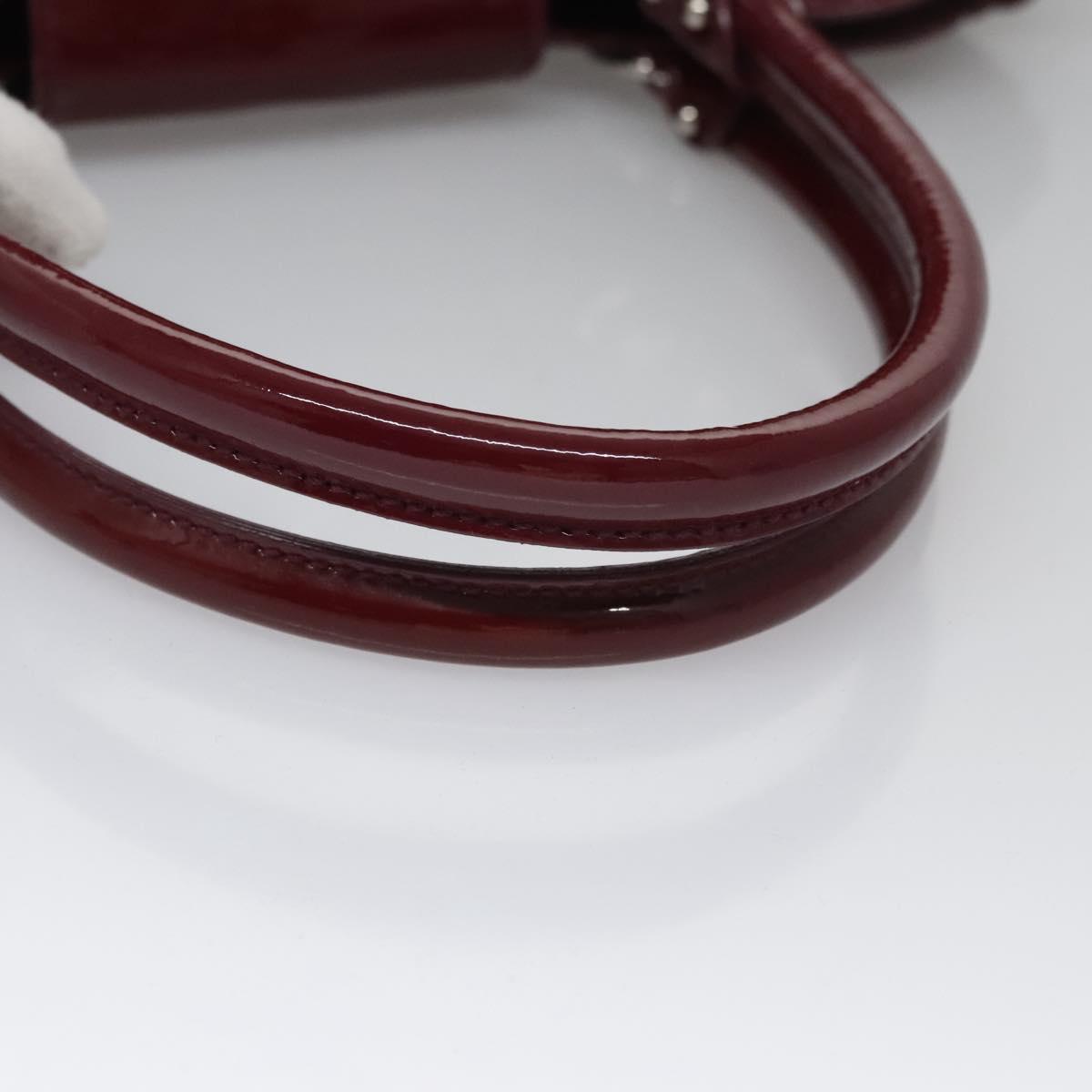 Salvatore Ferragamo Gancini Purple Patent Leather Handbag (Pre-Owned)