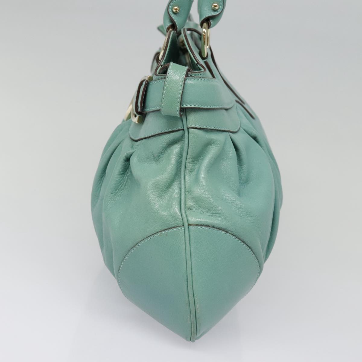 Salvatore Ferragamo Marisa Green Leather Shoulder Bag (Pre-Owned)