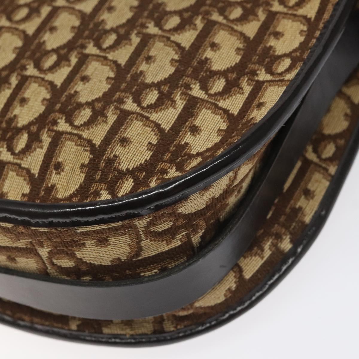 Dior Trotter Brown Canvas Shoulder Bag (Pre-Owned)