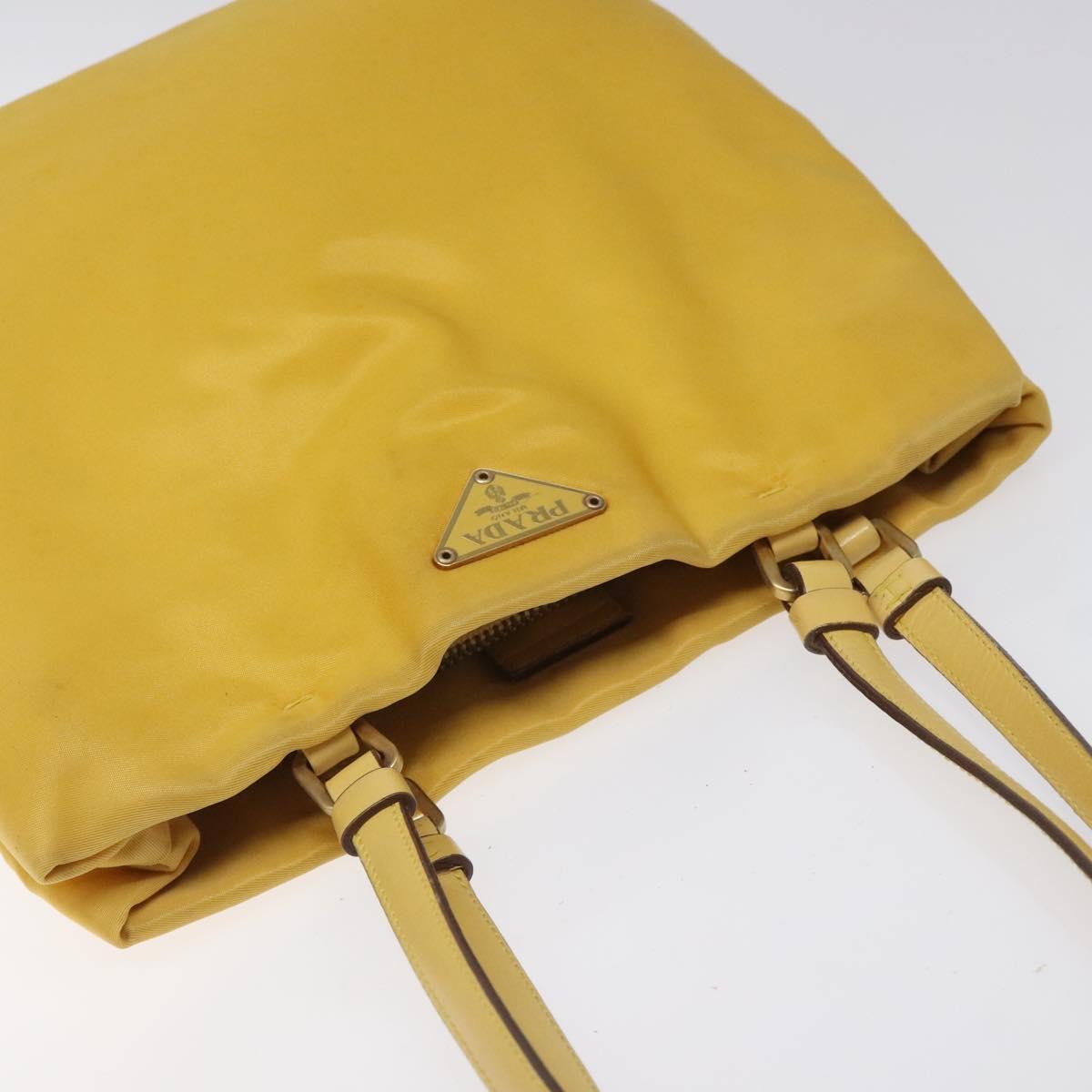 Prada Re-Nylon Yellow Synthetic Tote Bag (Pre-Owned)