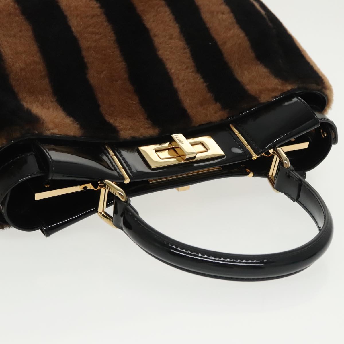 Fendi Peekaboo Brown Fur Handbag (Pre-Owned)