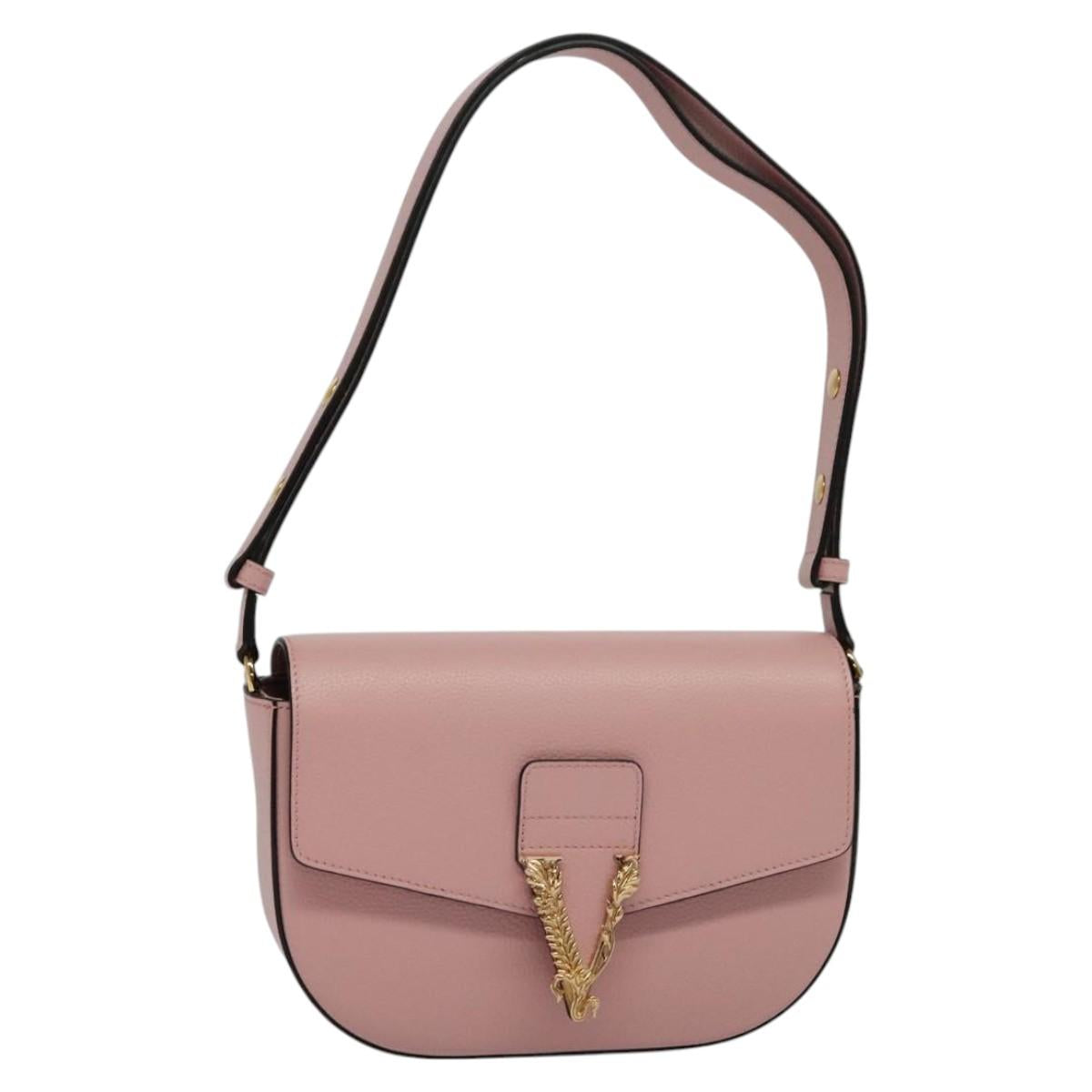 Versace Pink Leather Shoulder Bag (Pre-Owned)
