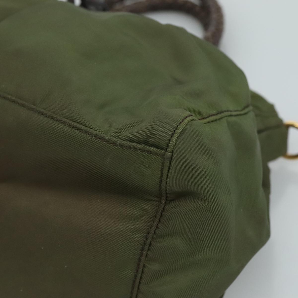 Prada Tessuto Khaki Synthetic Handbag (Pre-Owned)