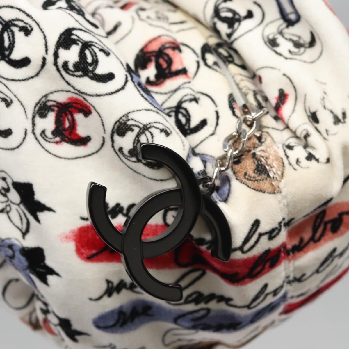 Chanel Cambon White Velvet Handbag (Pre-Owned)