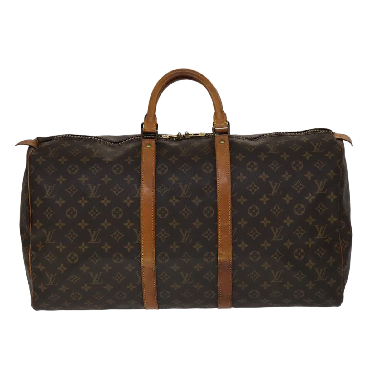 Louis Vuitton Keepall 55 Brown Leather Travel Bag (Pre-Owned)