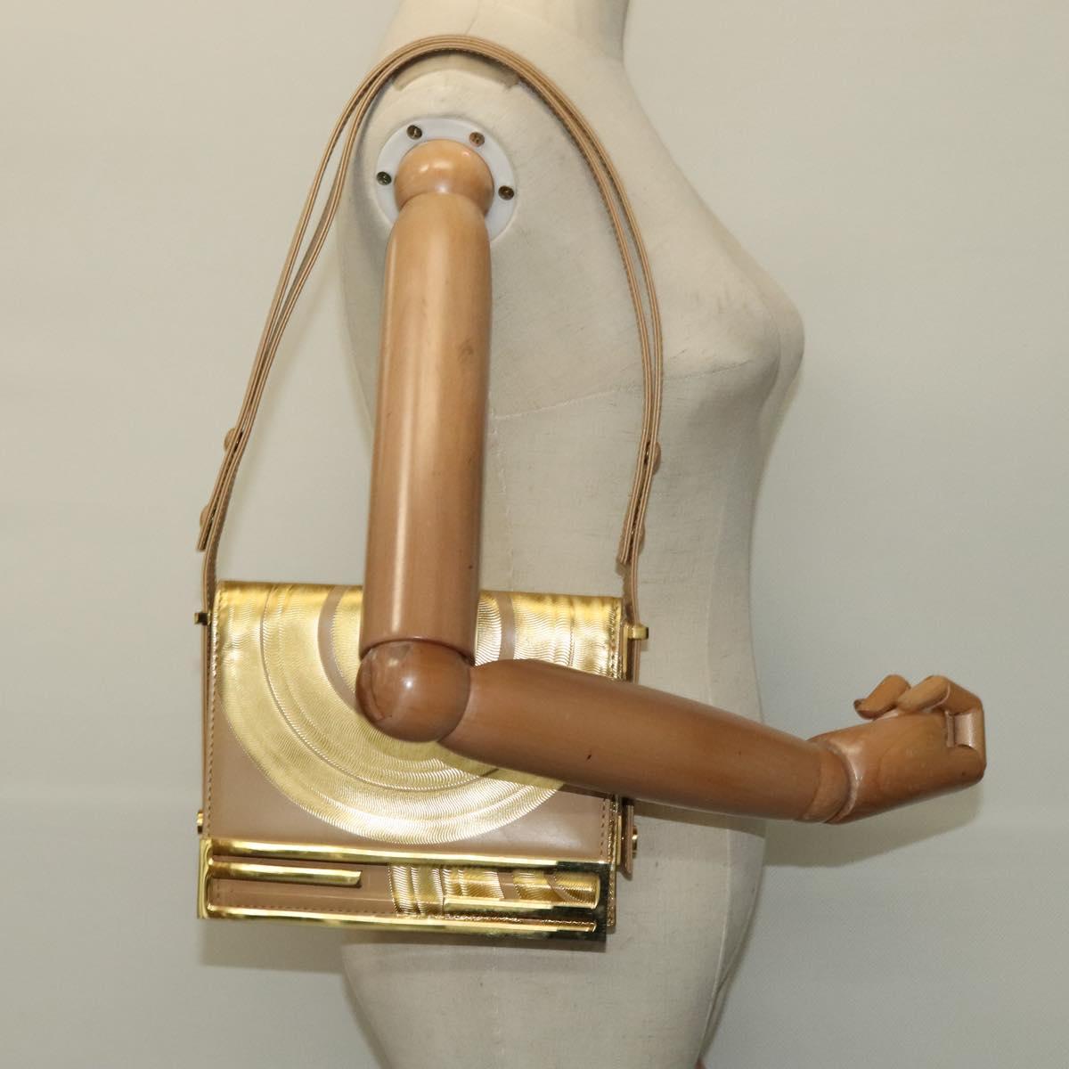 Fendi Gold Leather Shoulder Bag (Pre-Owned)