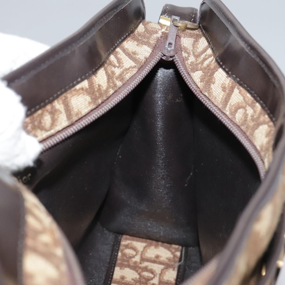 Dior Trotter Canvas Shoulder Bag Gold Canvas Shoulder Bag (Pre-Owned)