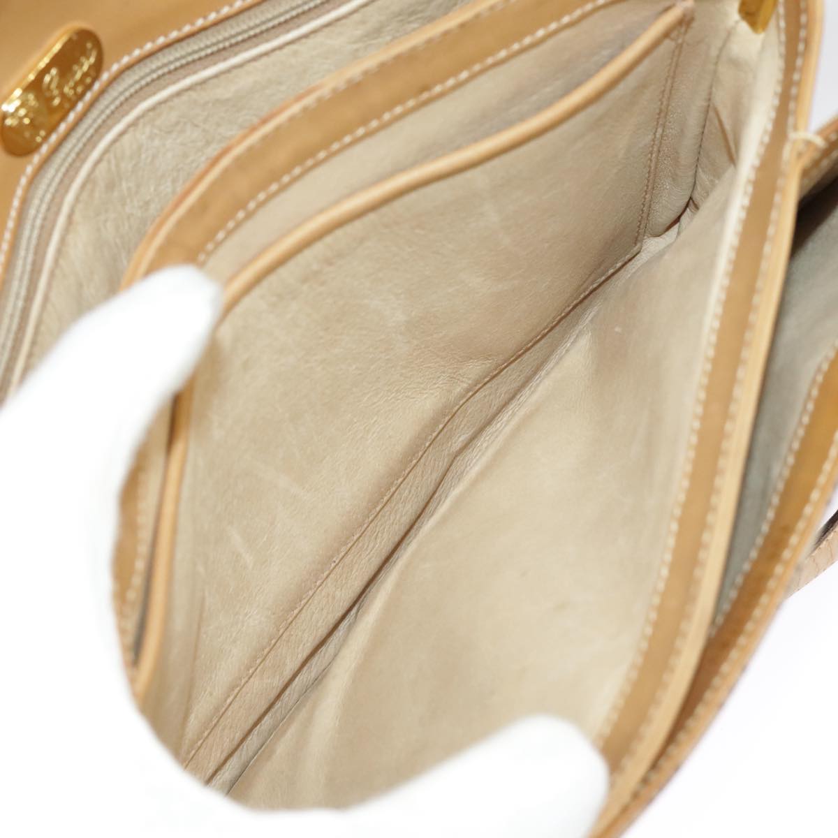 Gucci Micro Small Gg Canvas Beige Canvas Shoulder Bag (Pre-Owned)