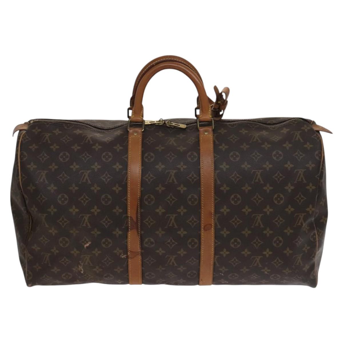 Louis Vuitton Keepall 55 Brown Canvas Travel Bag (Pre-Owned)