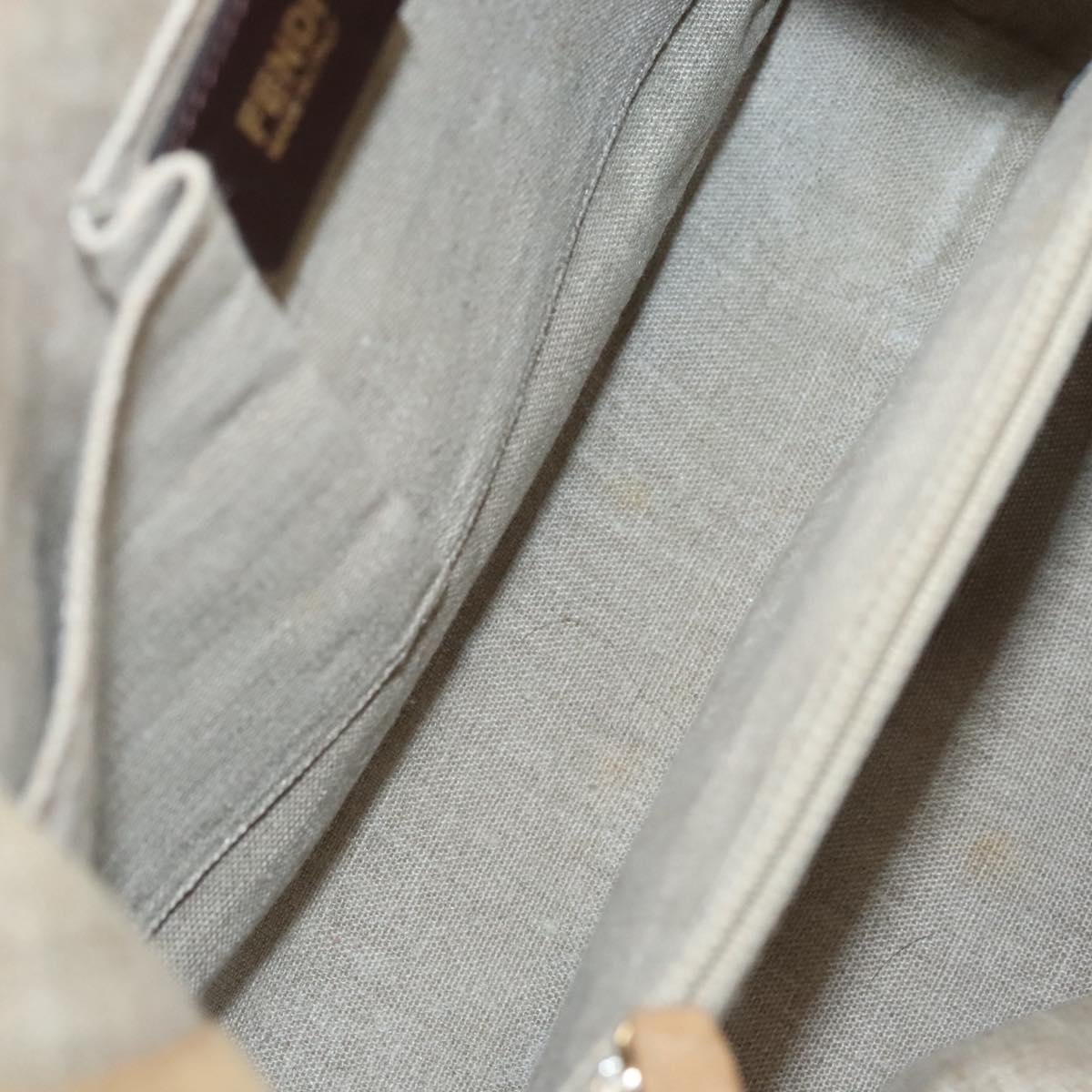 Fendi Pequin Brown Canvas Handbag (Pre-Owned)