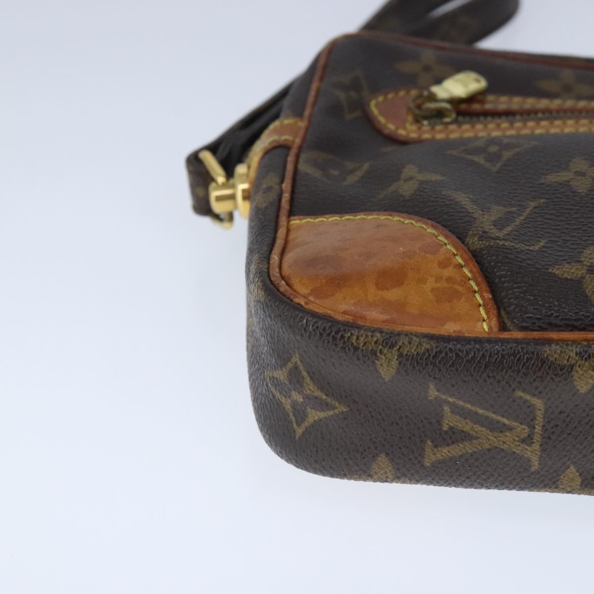 Louis Vuitton Marly Dragonne Brown Canvas Clutch Bag (Pre-Owned)