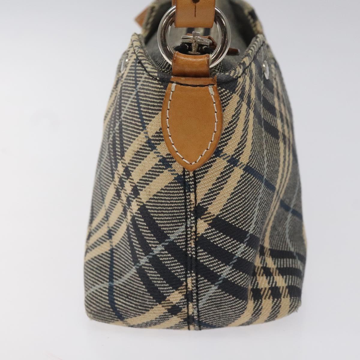 Burberry Nova Check Blue Canvas Shoulder Bag (Pre-Owned)