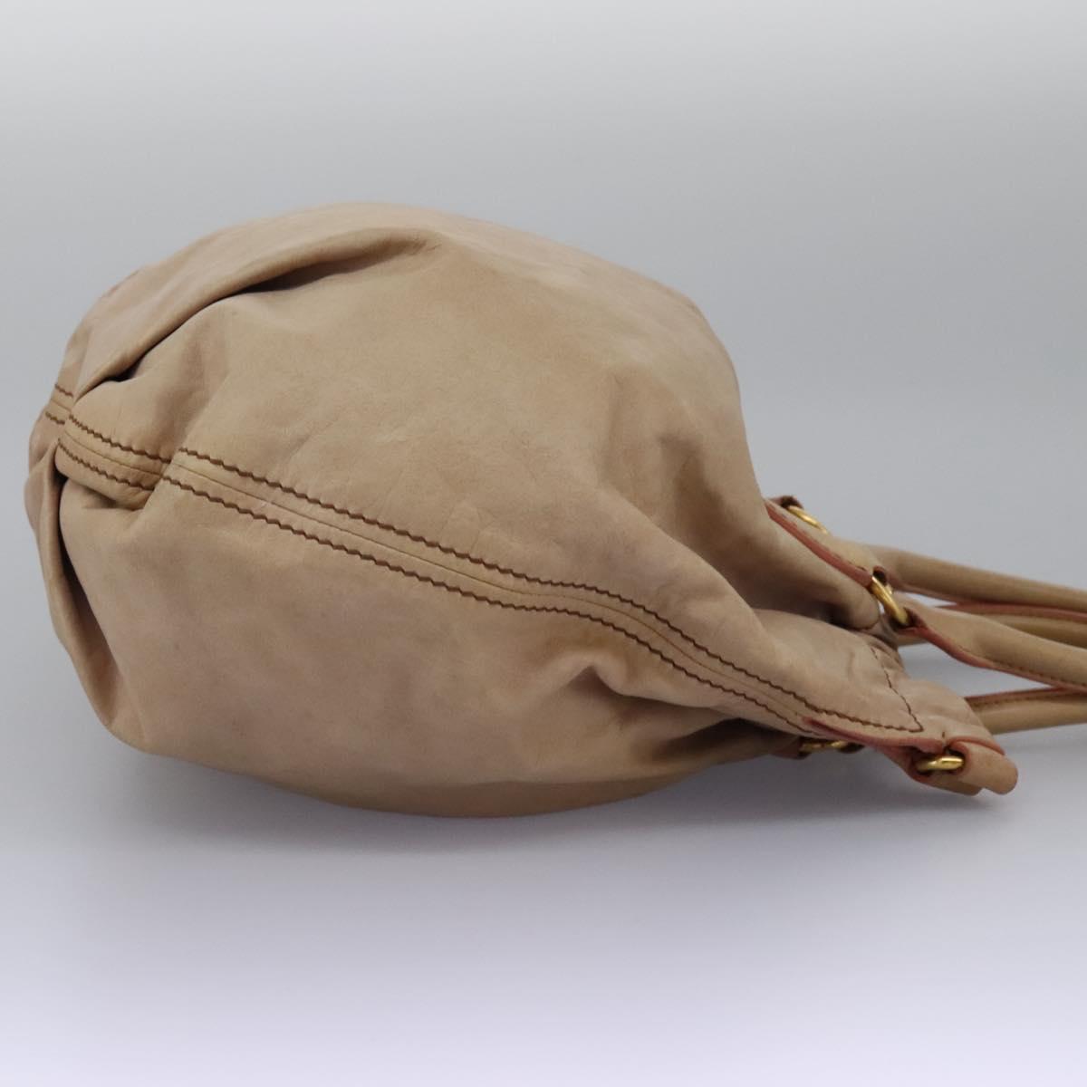 Miu Miu Vitello Beige Leather Handbag (Pre-Owned)