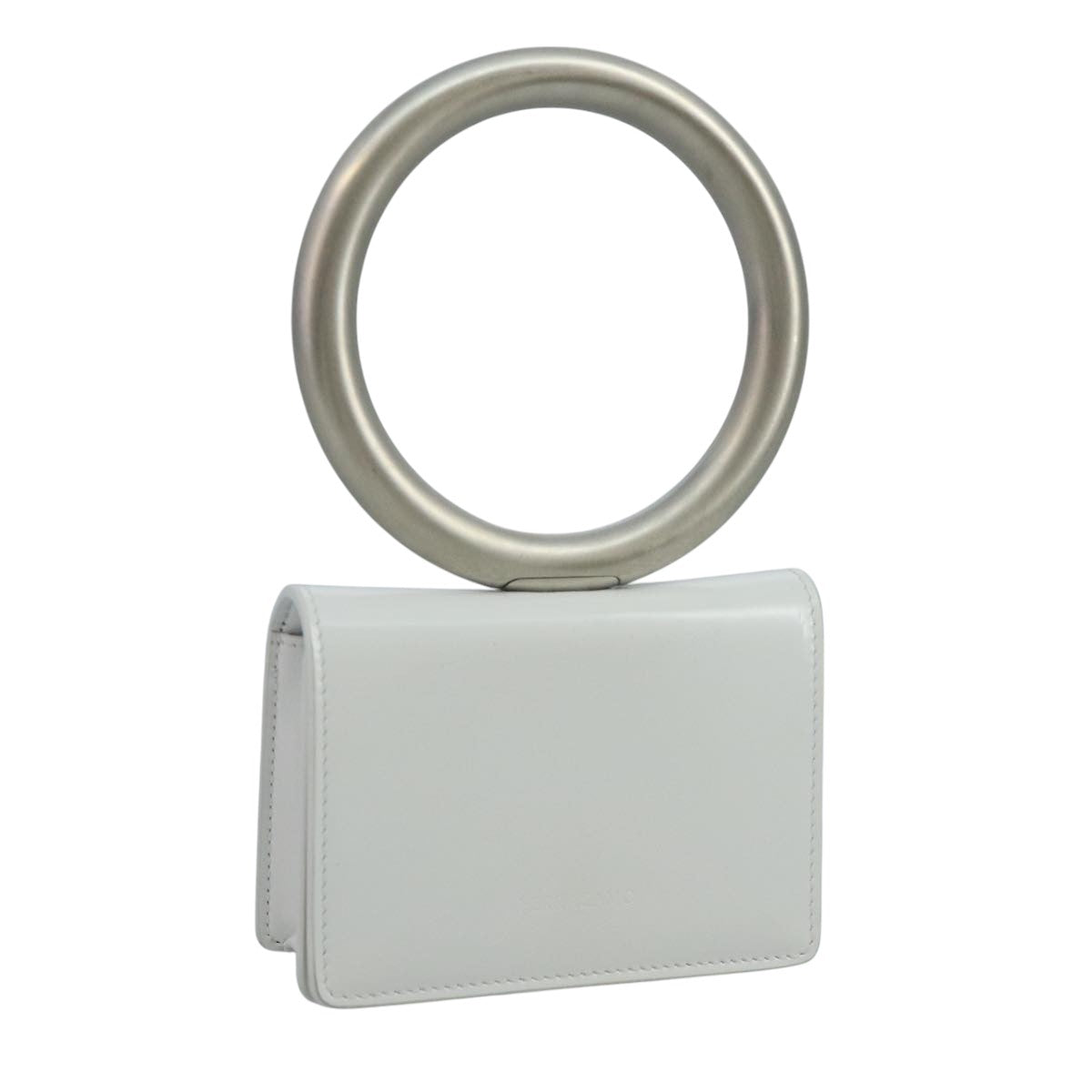 Salvatore Ferragamo White Leather Clutch Bag (Pre-Owned)