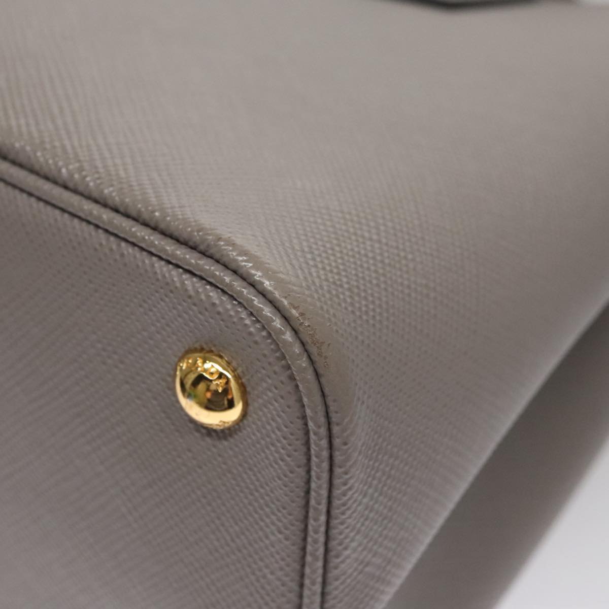 Prada Double Grey Leather Handbag (Pre-Owned)