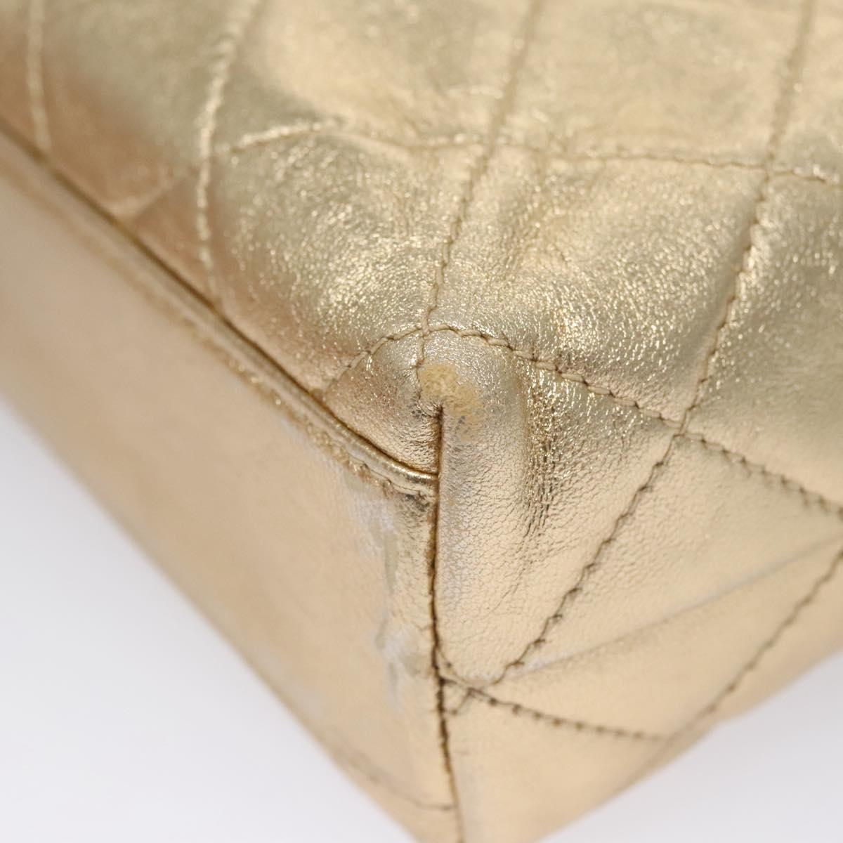 Chanel Quilted Gold Leather Shoulder Bag (Pre-Owned)