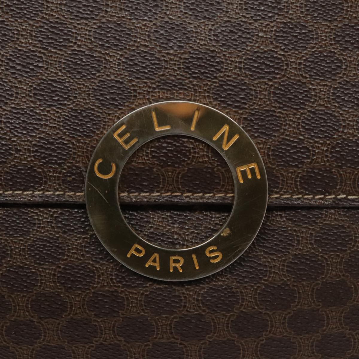 Céline Macadam Brown Canvas Shoulder Bag (Pre-Owned)