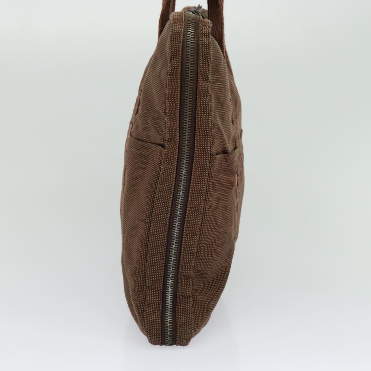 Hermès Herline Brown Canvas Handbag (Pre-Owned)