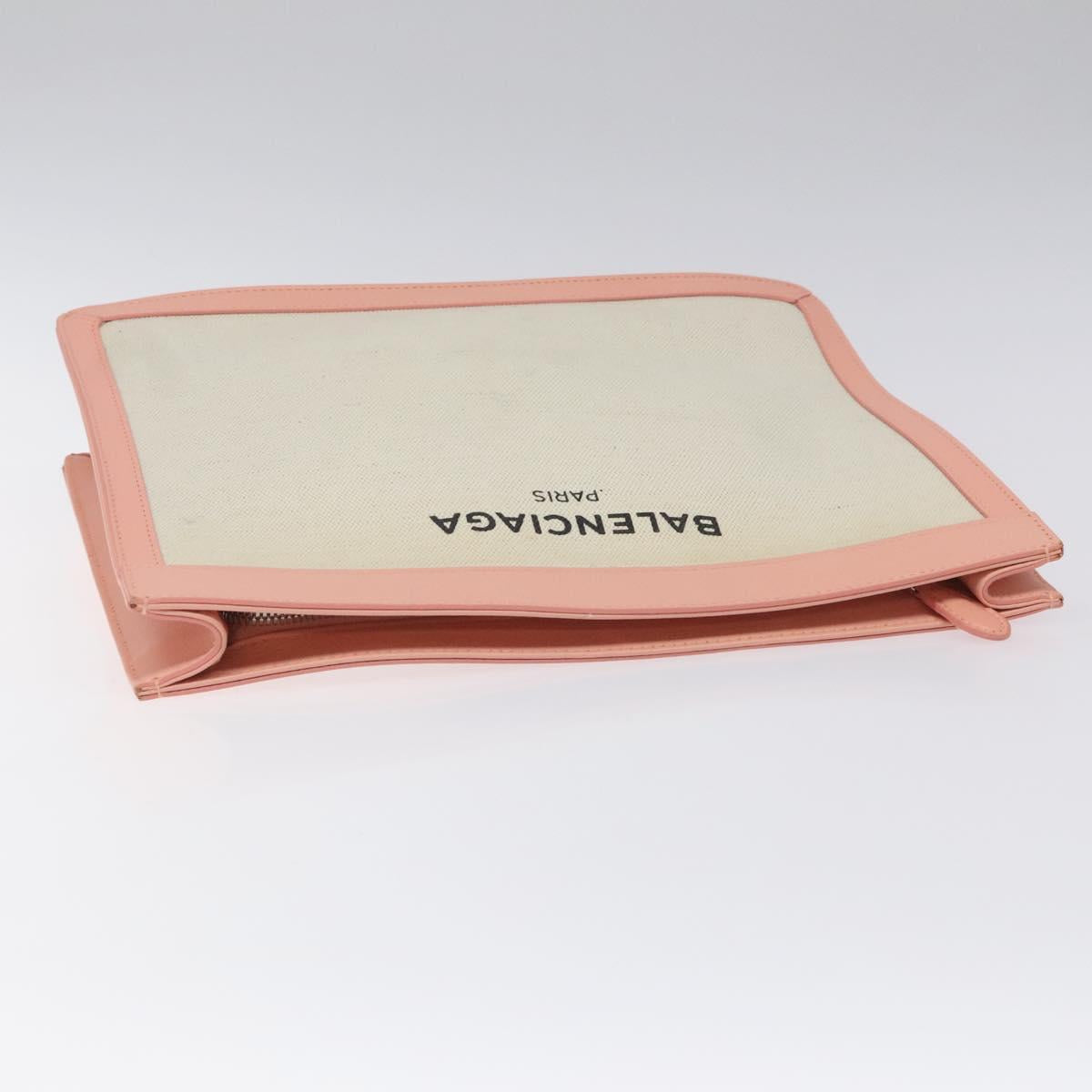 Balenciaga Navy Pouch Pink Canvas Clutch Bag (Pre-Owned)