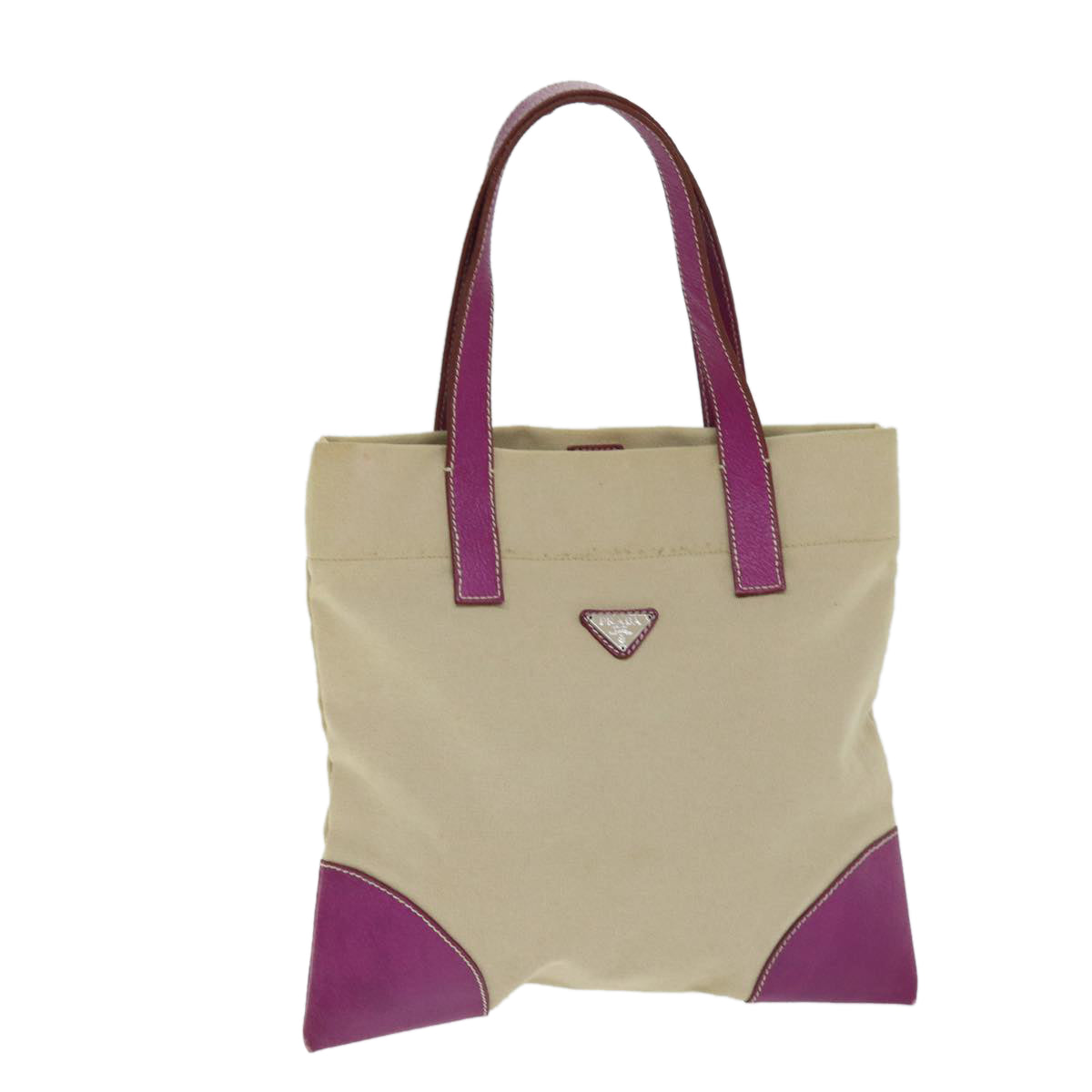 Prada Beige Canvas Tote Bag (Pre-Owned)