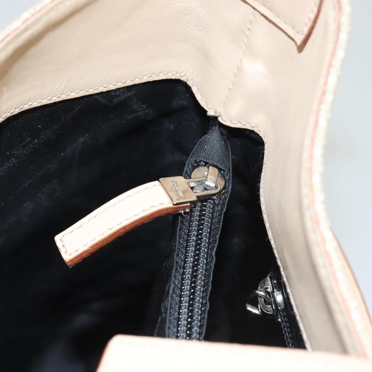 Salvatore Ferragamo Gancini Beige Leather Shoulder Bag (Pre-Owned)